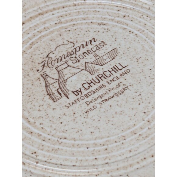 Set of 2 Homespun Stonecast Churchill Wild Strawberry 10 1/4" Dinner Plates - Picture 5 of 7